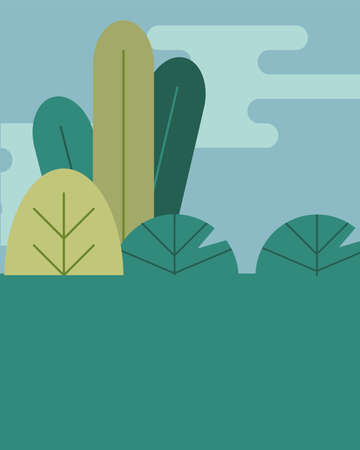 forest landscape natural scene icon vector illustration designのイラスト素材