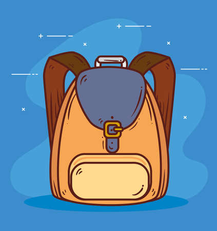 cute school bag on blue background vector illustration designのイラスト素材