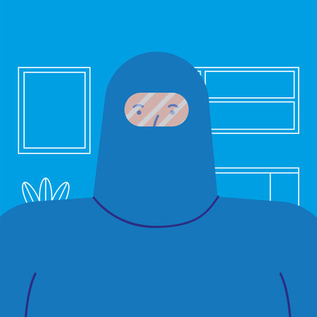 professional worker with biosafety suit character vector illustration design