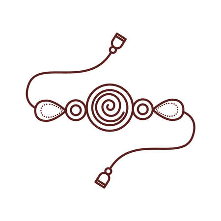 happy raksha bandhan celebration with wristband line style vector illustration designのイラスト素材