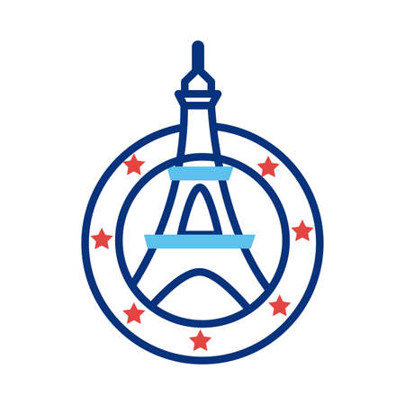 tower eiffel france monument line style vector illustrationのイラスト素材