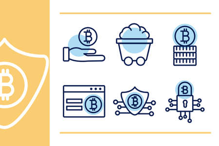 bundle of crypto currency icons line style vector illustration designのイラスト素材