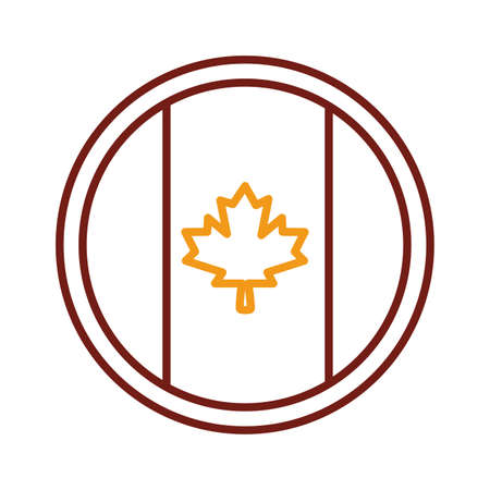 seal with canada flag line style vector illustration designのイラスト素材