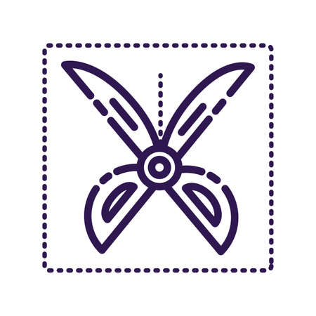 scissor cutting coupon commercial line style icon vector illustration designのイラスト素材