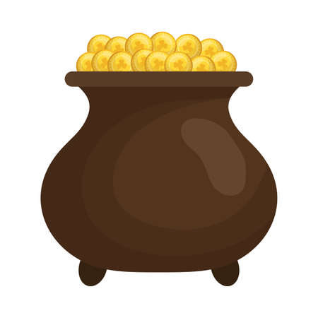 gold pot design, Saint patricks day ireland celebration fortune irish natural and lucky theme Vector illustrationのイラスト素材