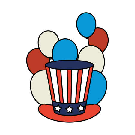 president day hat with usa flag vector illustration designのイラスト素材