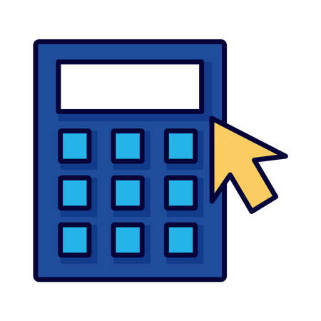 calculator math with arrow mouse line and fill style vector illustration designのイラスト素材