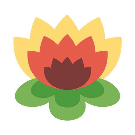 summer flower flat style icon vector illustration designのイラスト素材
