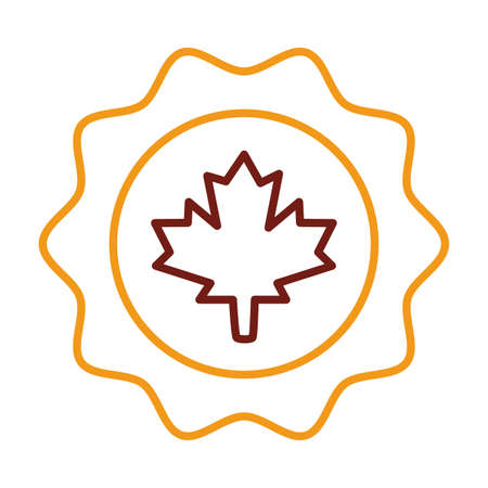 maple leaf canadian line style vector illustration designのイラスト素材