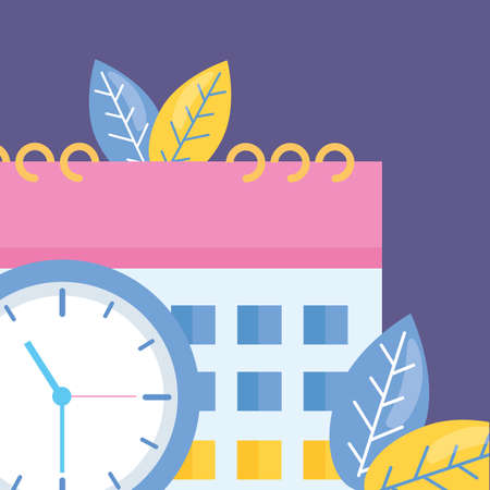 clock time calendar on white background vector illustrationのイラスト素材