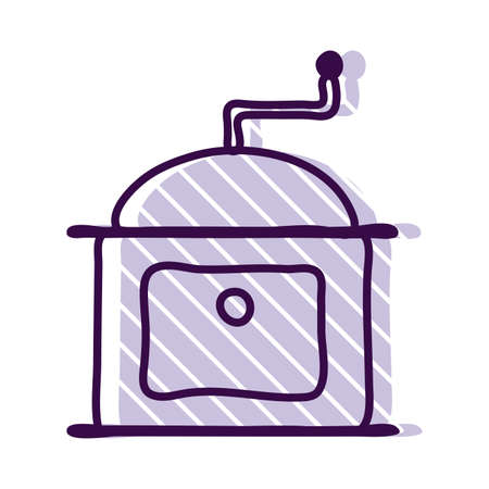 coffee grinder line and fill style icon design, Cook kitchen eat and food theme Vector illustrationのイラスト素材