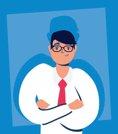 elegant businessman avatar character icon vector illustration designのイラスト素材