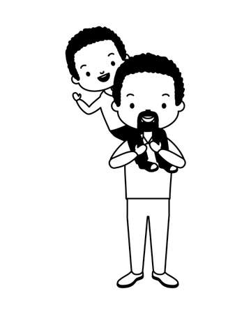 dad and son - fathers day vector illustration designのイラスト素材