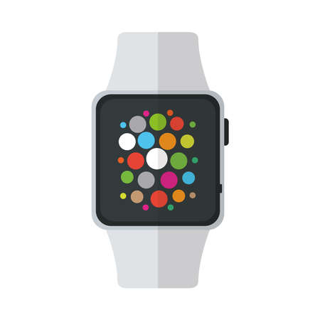 smartwatch design, Digital technology communication social media internet web and device theme illustrationのイラスト素材