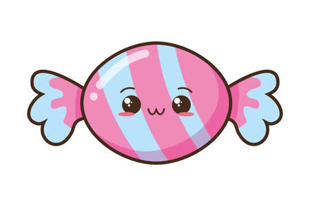 kawaii cartoon candy character vector illustration designのイラスト素材