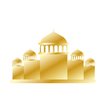 golden mosque ramadan kareem temple vector illustration designのイラスト素材