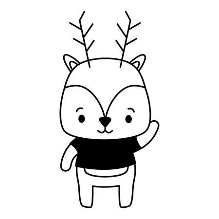cute deer animal cartoon vector illustration design imageのイラスト素材