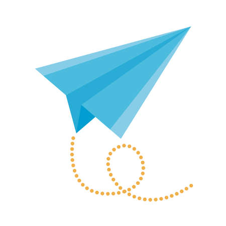 airplane paper flying flat style icon vector illustration designのイラスト素材