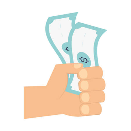 hand holding money online banking vector illustrationのイラスト素材