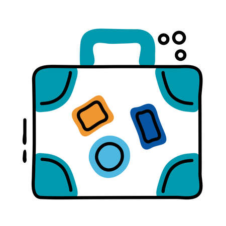 suitcase travel line and fill style icon vector illustration designのイラスト素材