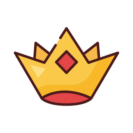 king crown line and fill style icon vector illustration designのイラスト素材