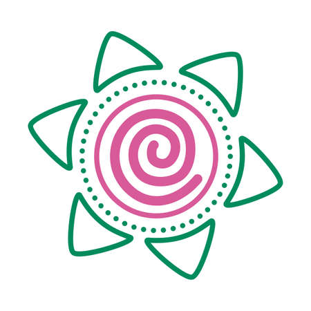 mexican sun line style icon vector illustration designのイラスト素材