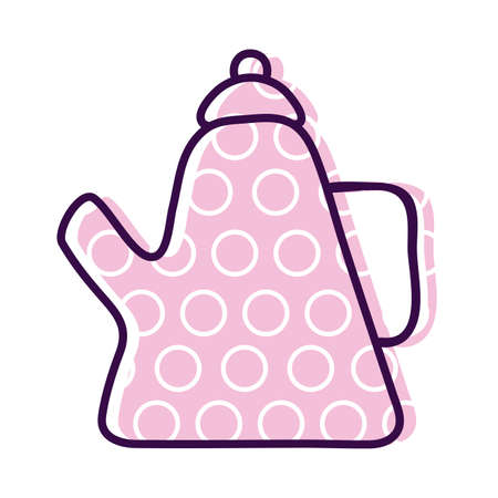 kettle line and fill style icon design, Cook kitchen eat and food theme Vector illustrationのイラスト素材