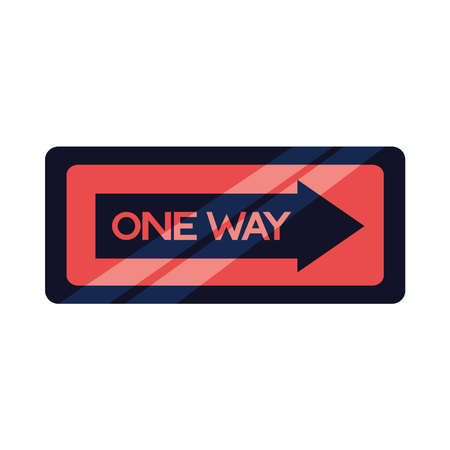 Road sign one way design, Street message way information direction board transportation travel and guide theme Vector illustrationのイラスト素材