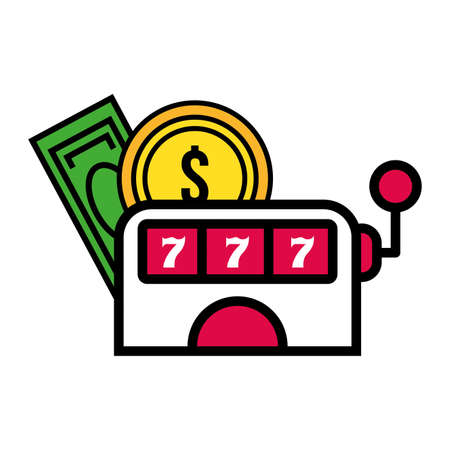 casino slot machine isolated icon vector illustration designのイラスト素材