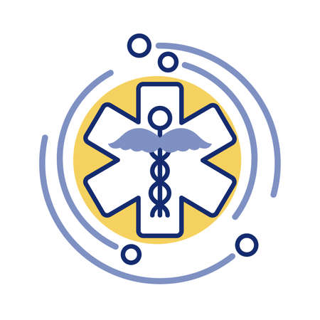pharmacy medical symbol line style vector illustration designのイラスト素材