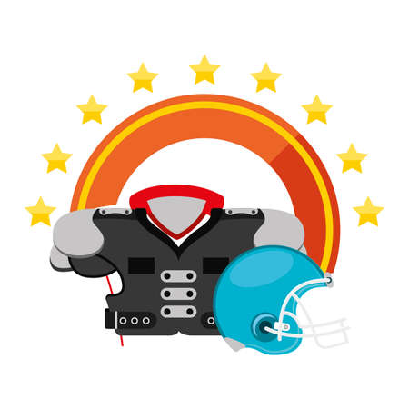 american football sport helmet with front shirt vector illustration designのイラスト素材