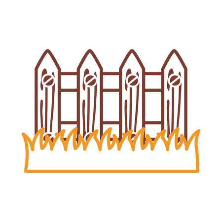 fence line style icon design, Gardening garden planting nature ecology outdoors and floral theme Vector illustrationのイラスト素材