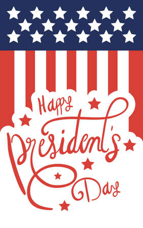 happy presidents day poster with usa flag vector illustration designのイラスト素材