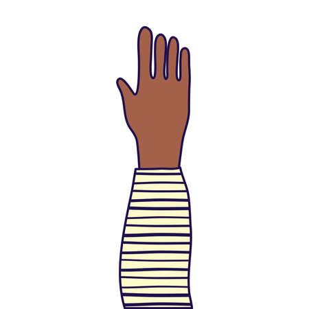 afro hand human up isolated icon vector illustration designのイラスト素材