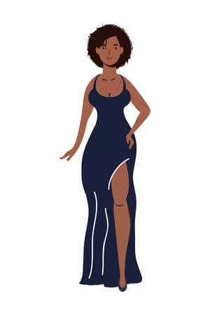 afro young woman avatar character vector illustration designのイラスト素材