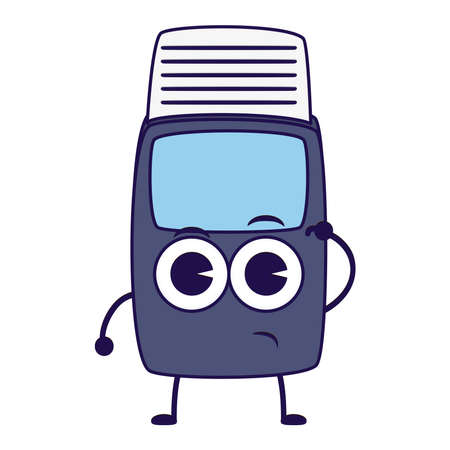 voucher machine emoticon kawaii character vector illustration designのイラスト素材