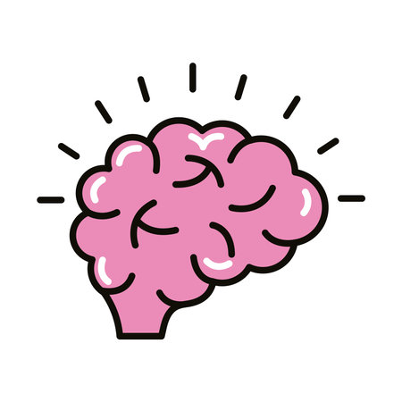 brain human line and fill style icon vector illustration design