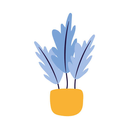 Plant inside pot design of Floral nature garden ornament botany decoration beauty and flora theme Vector illustrationのイラスト素材