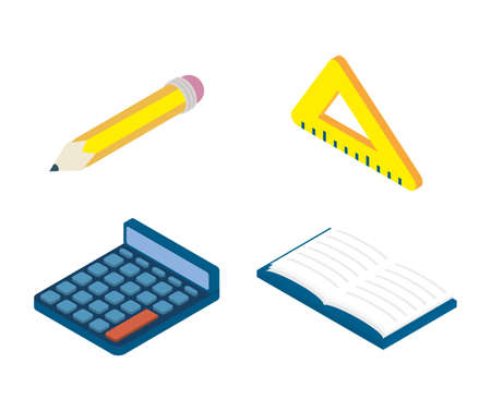 set of education supplies set icons vector illustration designのイラスト素材