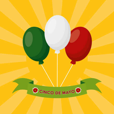 balloons decoration mexico cinco de mayo vector illustrationのイラスト素材