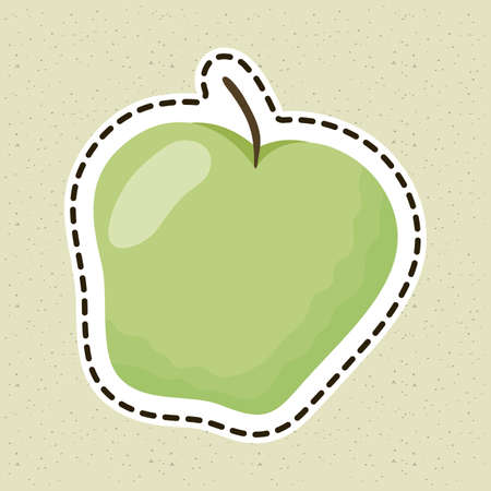apple fresh fruit healthy food icon vector illustration designのイラスト素材