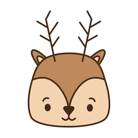 cute deer animal cartoon vector illustration design imageのイラスト素材