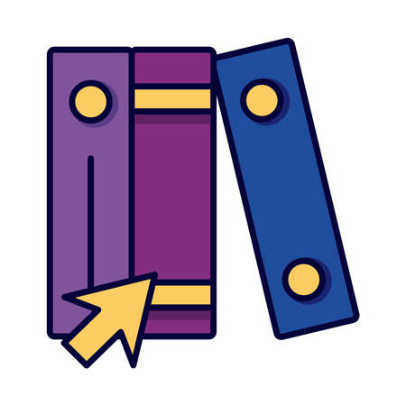 electronic books with arrow cursor education online line and fill style vector illustration designのイラスト素材