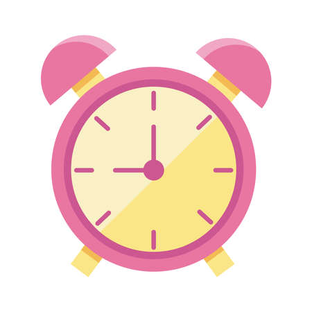 alarm clock flat style icon vector illustration designのイラスト素材