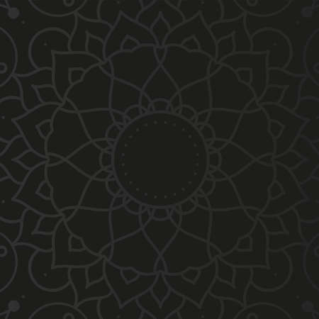 decorative floral mandala with black background vector illustration designのイラスト素材