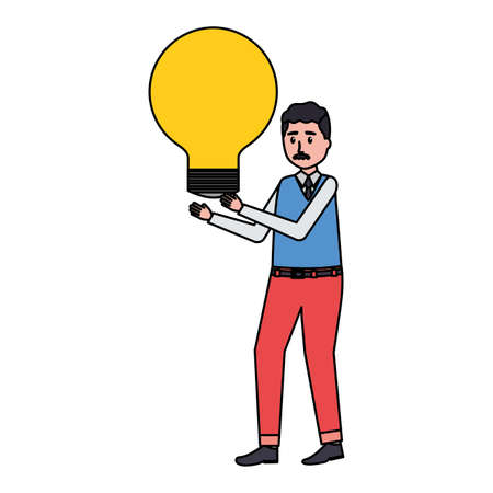 businessman with light bulb creativity vector illustrationのイラスト素材