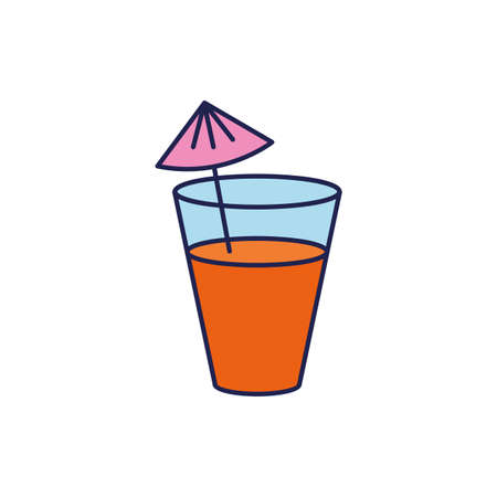 fresh cocktail drink with umbrella vector illustration designのイラスト素材
