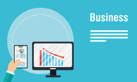 business banners with desktop and icons vector illustration designのイラスト素材