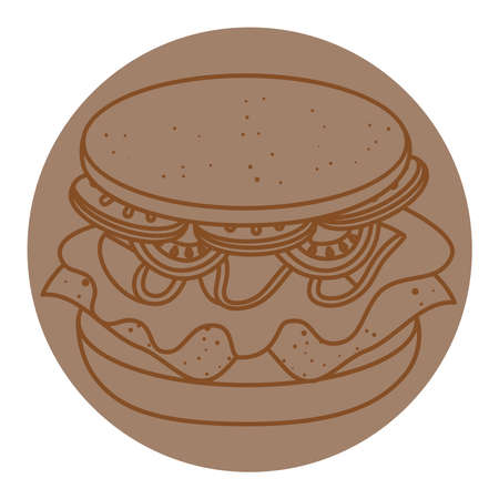 delicious sandwich, line style icon vector illustration designのイラスト素材