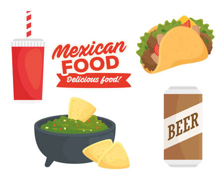 poster of delicious mexican food vector illustration designのイラスト素材